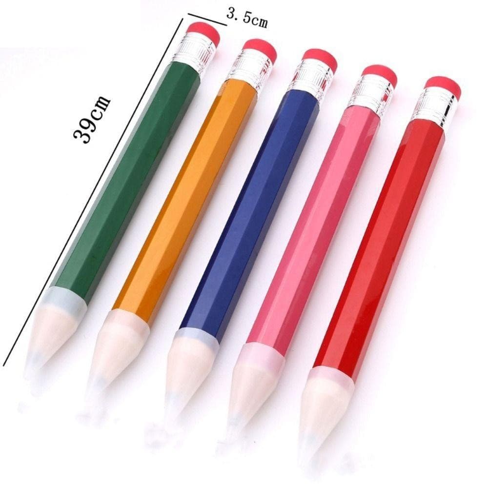 Lápis Gigante QINJUE, Grande Brinquedo Novidade, 18/34/39 cm com Suporte de Borracha HHB3