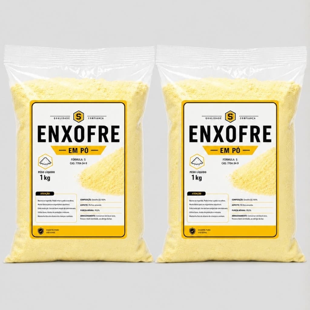 Enxofre Elementar 2Kg Fertilizantes Agricultura 99% Pureza Adubo Solo Nutre Plantas