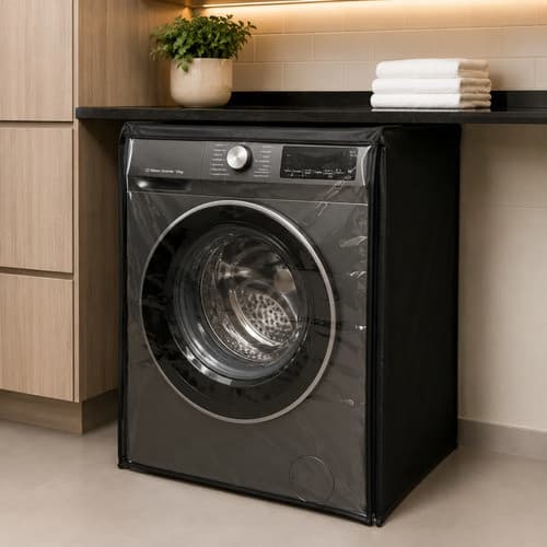 Capa Maquina Lava Seca Frontal LG Samsung 8kg 9kg 10kg 11kg Preto