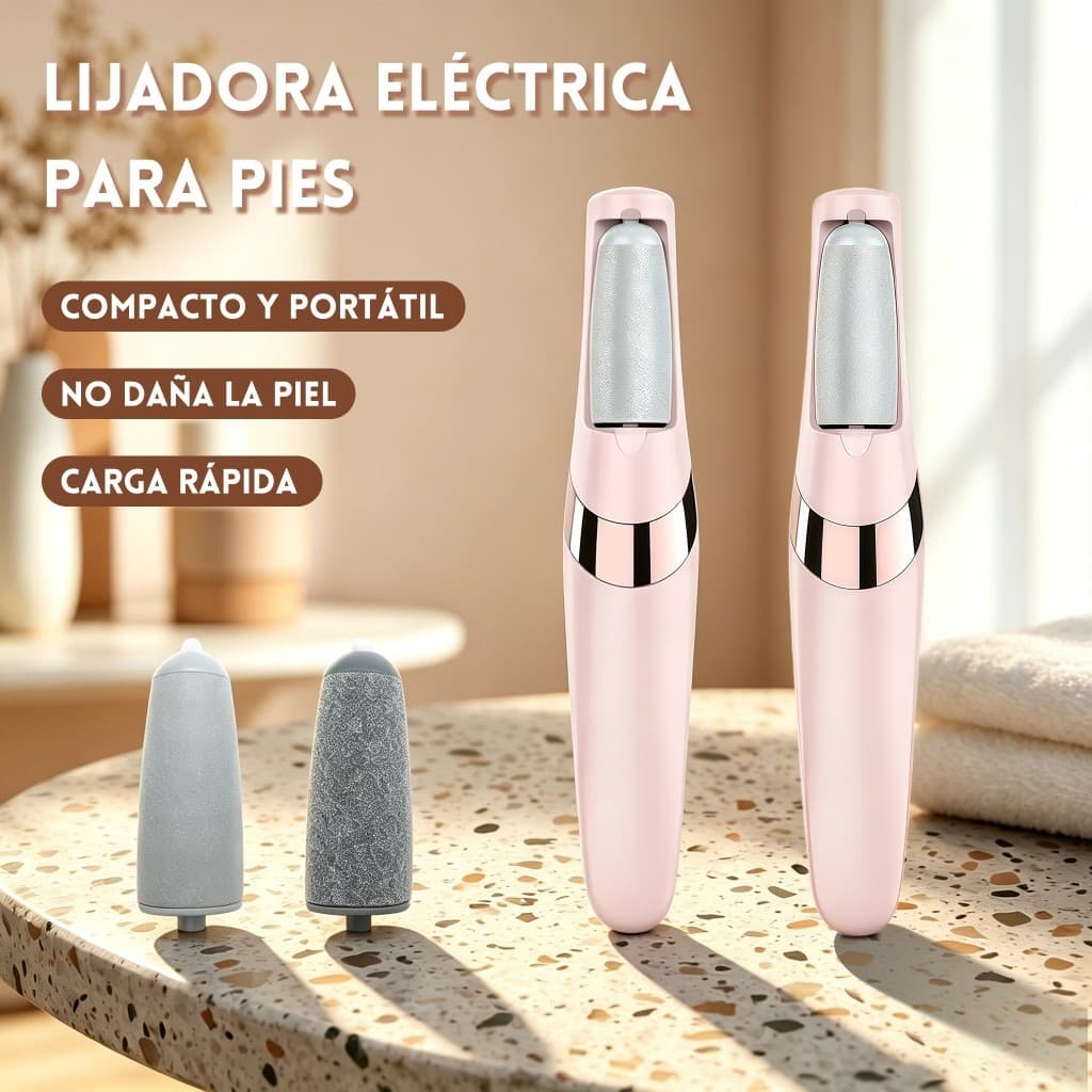 Lixador de Pé Elétrico com Esfoliador - Remove Calos e Peles Mortas