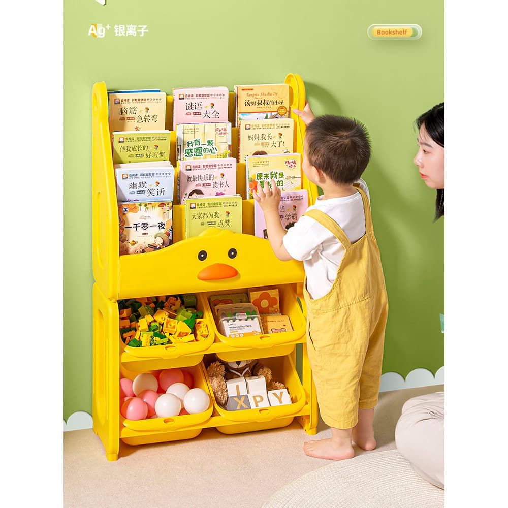 Crianças estante do agregado familiar do bebê dos desenhos animados pequeno livro estante de armazenamento de brinquedos