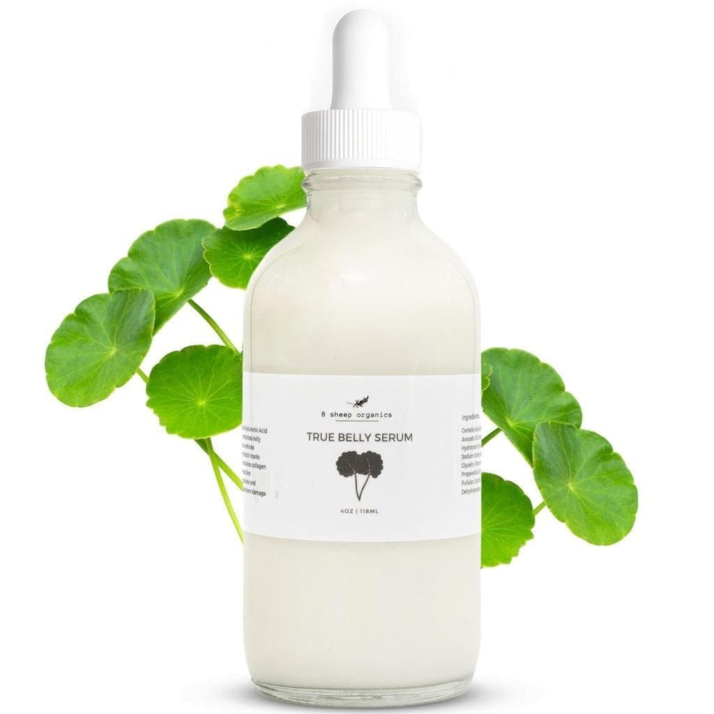 8SheepTrueBellySerum para Estrias, Óleo para a Barriga Seguro para Grávidas com Ácido Hialurônico Triplamente Concentrad