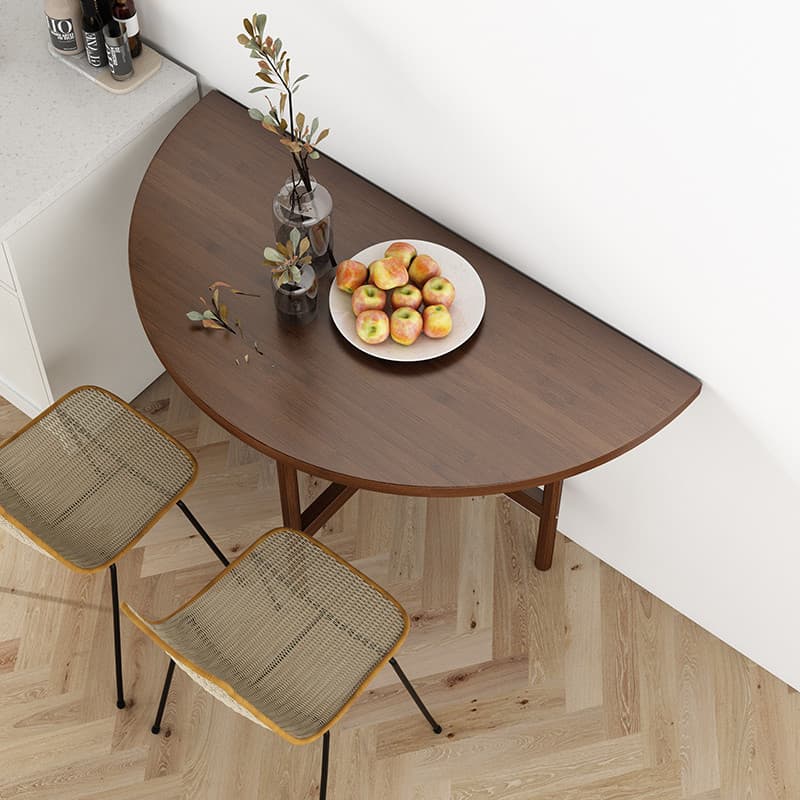 Mesa semicírculo de bambu, mesa de jantar dobrável, redonda, moderna, chinesa, pequena, apartamento, mesa de jantar, qua