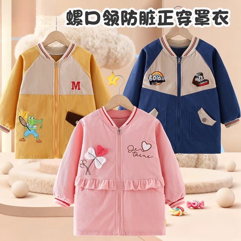 Bebê outono inverno novo estilo 正 usar macacão crianças comendo à prova dwaterproof água Anti-sujo avental passeio moda