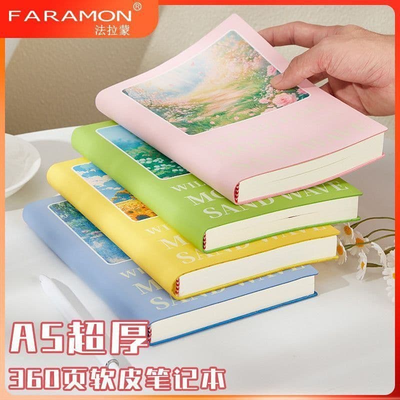 Jiaranheng a5 caderno de linha Horizontal literária ins bloco de notas de estudante fresco 360 páginas caderno portátil
