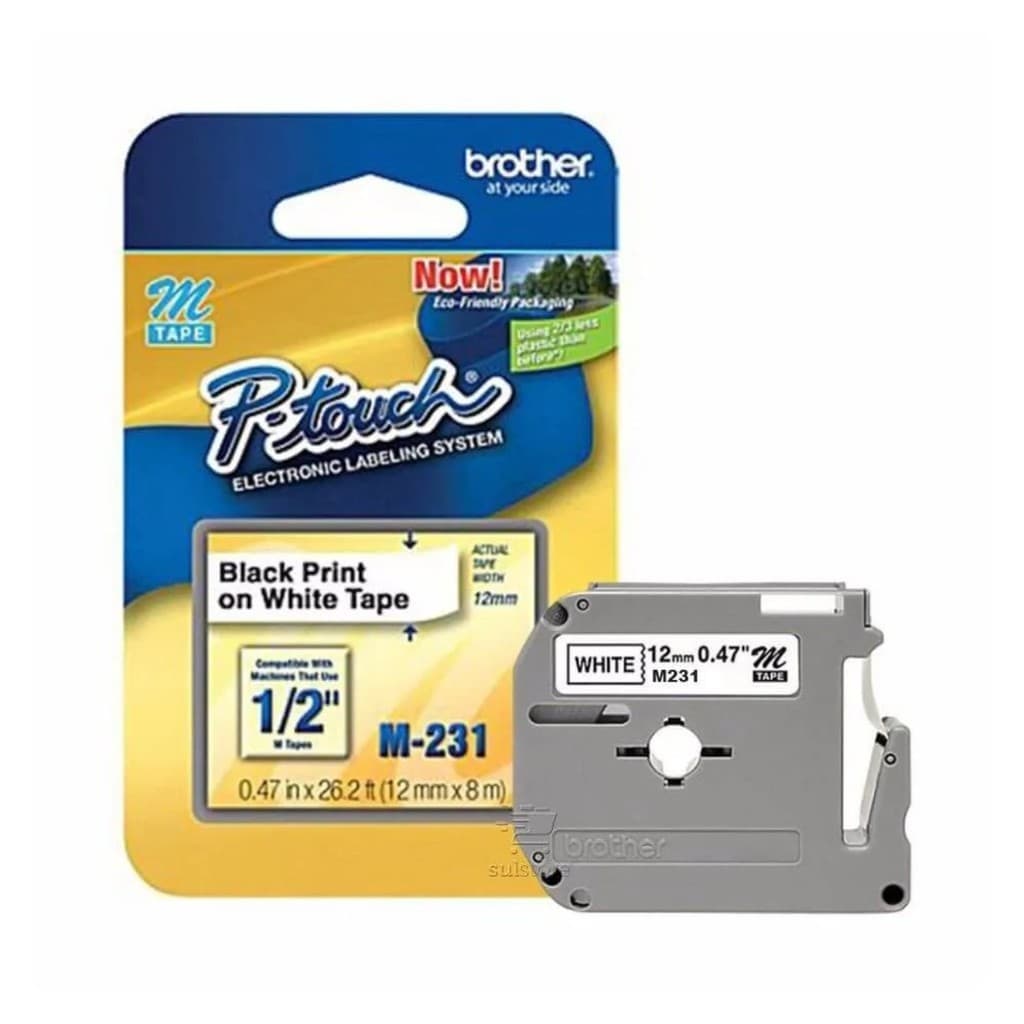 Fita Rotulador Original Brother M-231 Pt70 Pt-70 Pt80 Pt-80  Branco