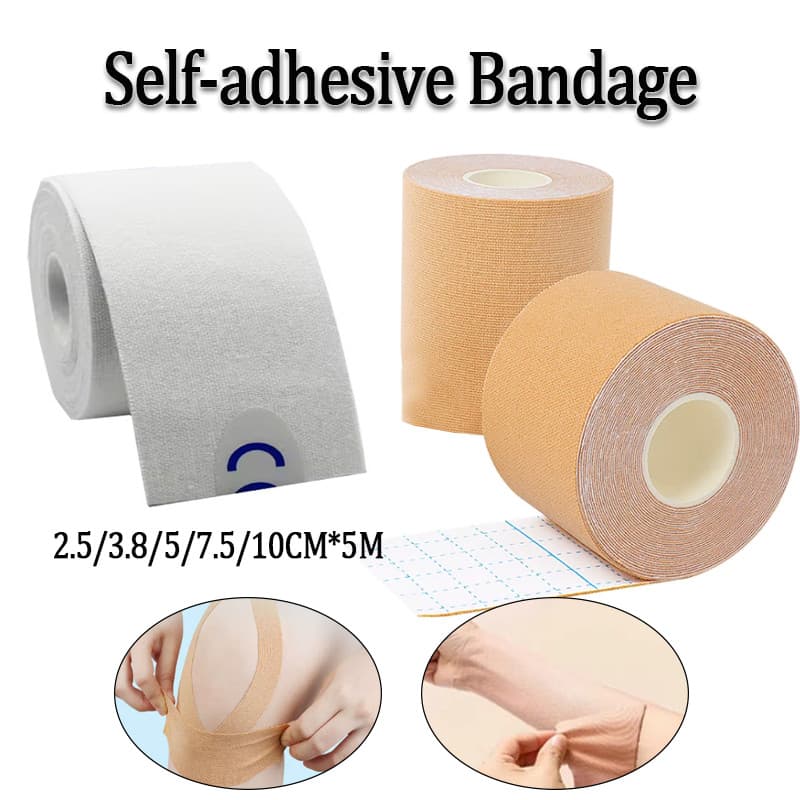 Bandagem Autoadesiva Elástica Cinesiologia Fitness Fita De Proteção Muscular Cateter Remendo Fixo