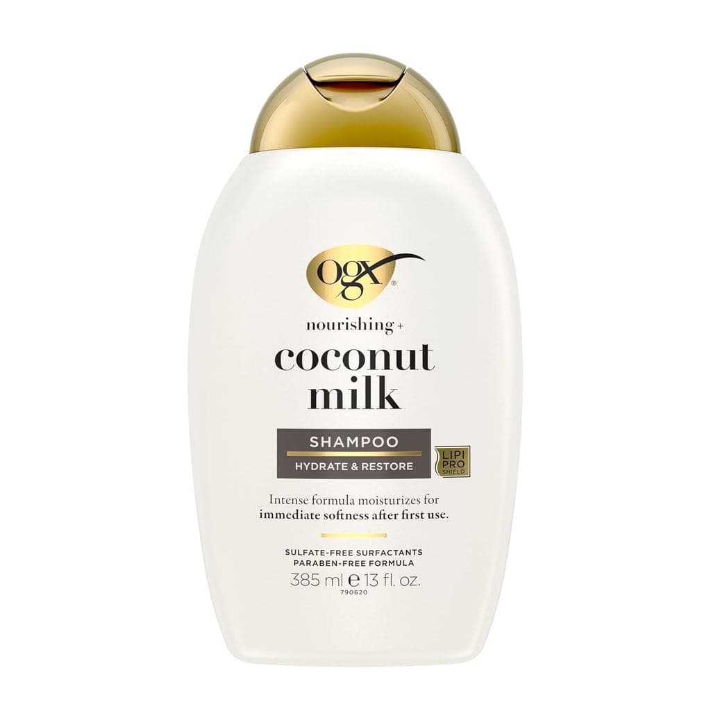 Shampoo Hidratante e Restaurador OGX Nourishing + Leite de Coco, Hidrata para Cabelos Macios após a Primeira Utilização,
