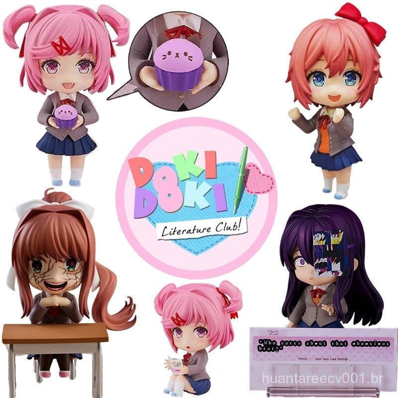Figura de Ação Nendoroid Monica Heartbeat Literature Club 1817 Modelo com Articulações Móveis Brinquedo