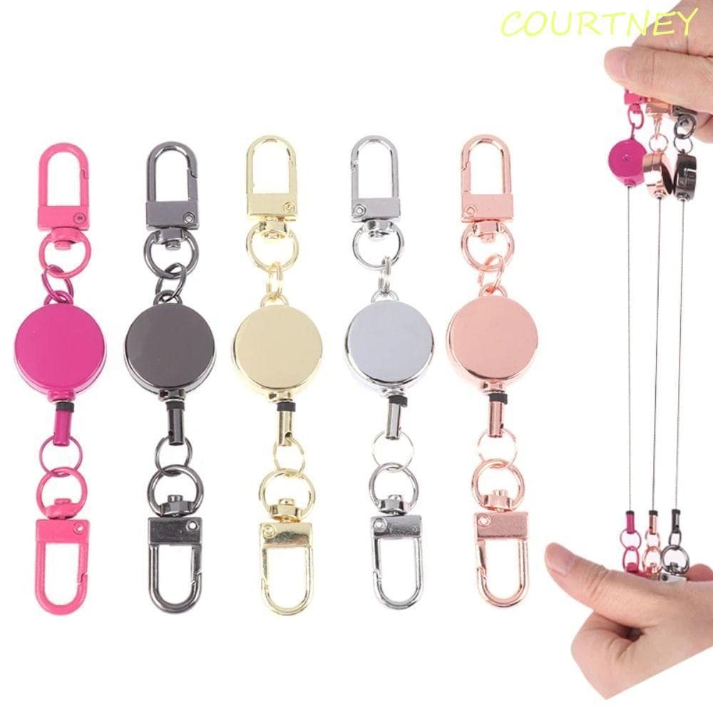 Porta-Chaves Retrátil COURTNEY , Chaveiro Elástico Com Fivela Fácil De Puxar Em Liga Esportivo De 21 Mm