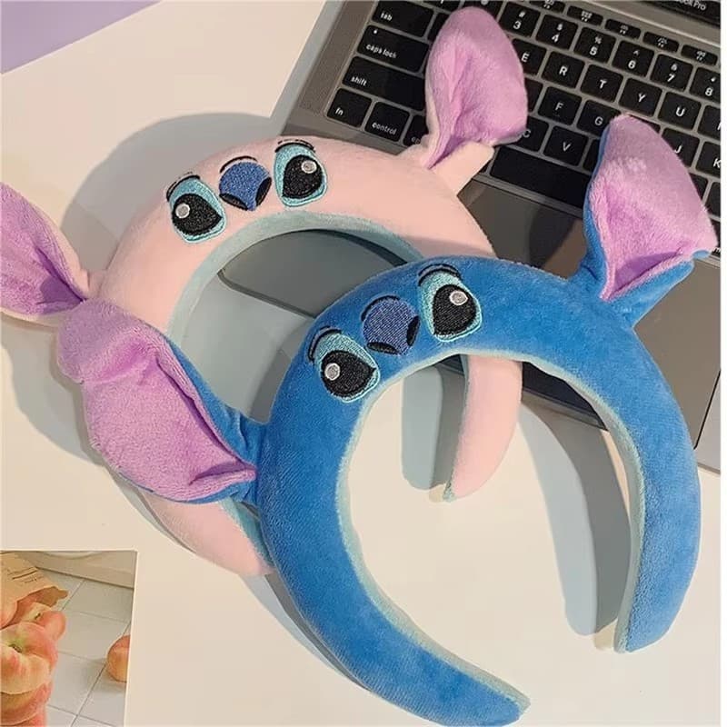 Kawaii Stitch Hair Band Lilo E Cartoon Plush Pink Blue Headband Personagens Animados Headwear Acessórios De Cabelo Gift