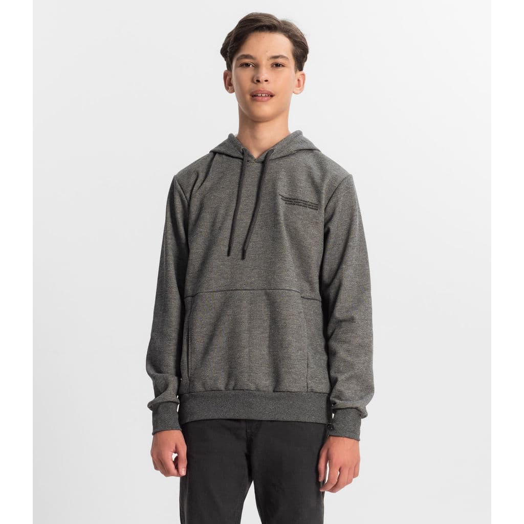 Moletom Juvenil Menino Com Capuz Minty Cinza