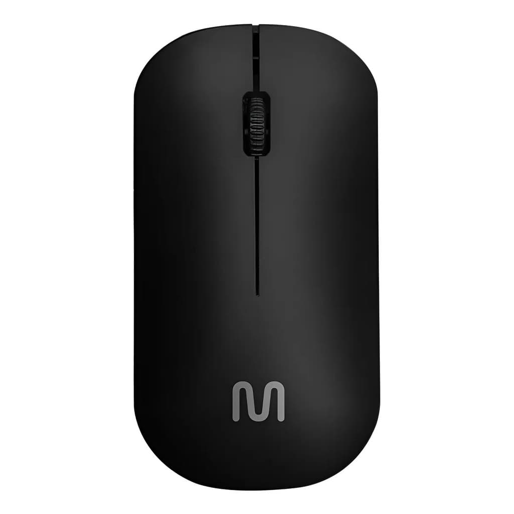 Mouse Slim Sem Fio Wireless Multilaser 1200dpi Mo307 Cor Preto