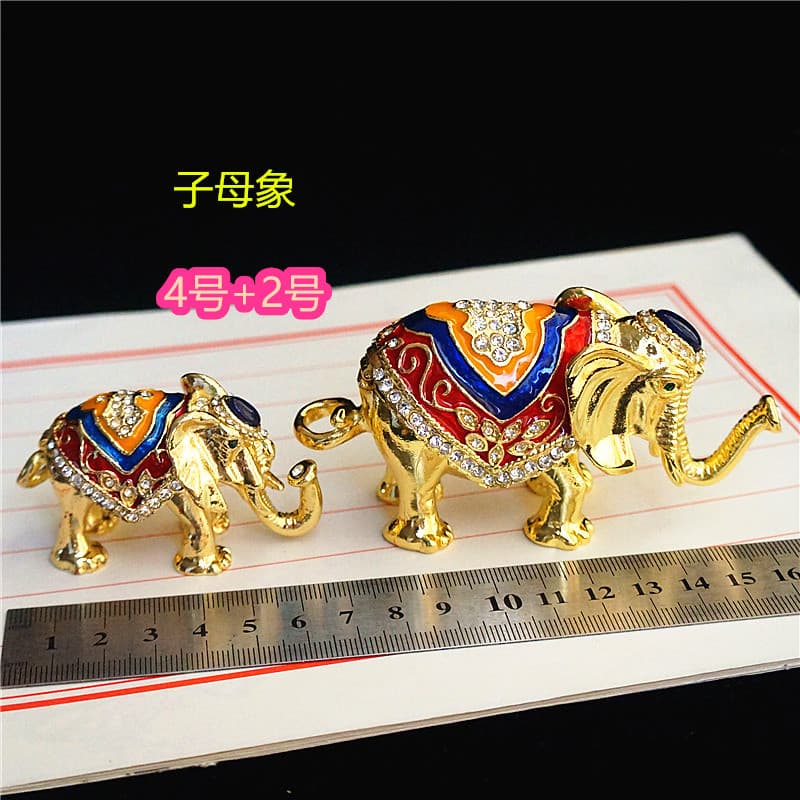 Elefante auspicioso caixa de jóias liga diamante elefante ornamentos ornamentos escritório em casa ornamentos
