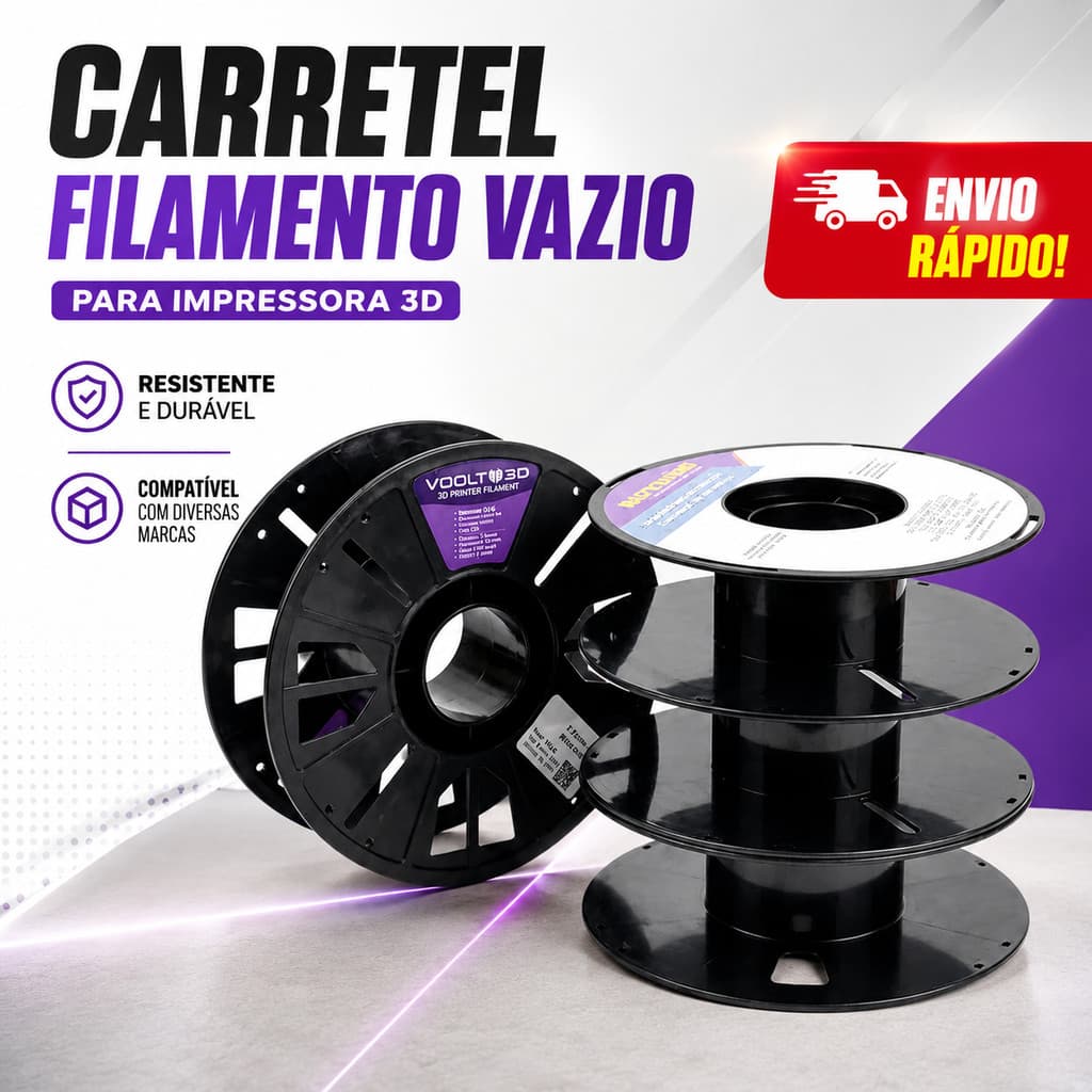 Carretel Vazio 20cm x 6,5cm Bobina Plástica Reutilizável para Fios Linhas Cordas Cabo e Artesanato