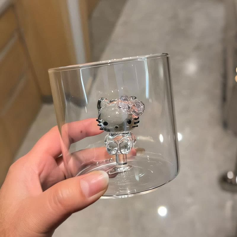 [Copo de gatinho fofo] Vidro feminino de alto valor lindo luz de alta qualidade luxo estranho