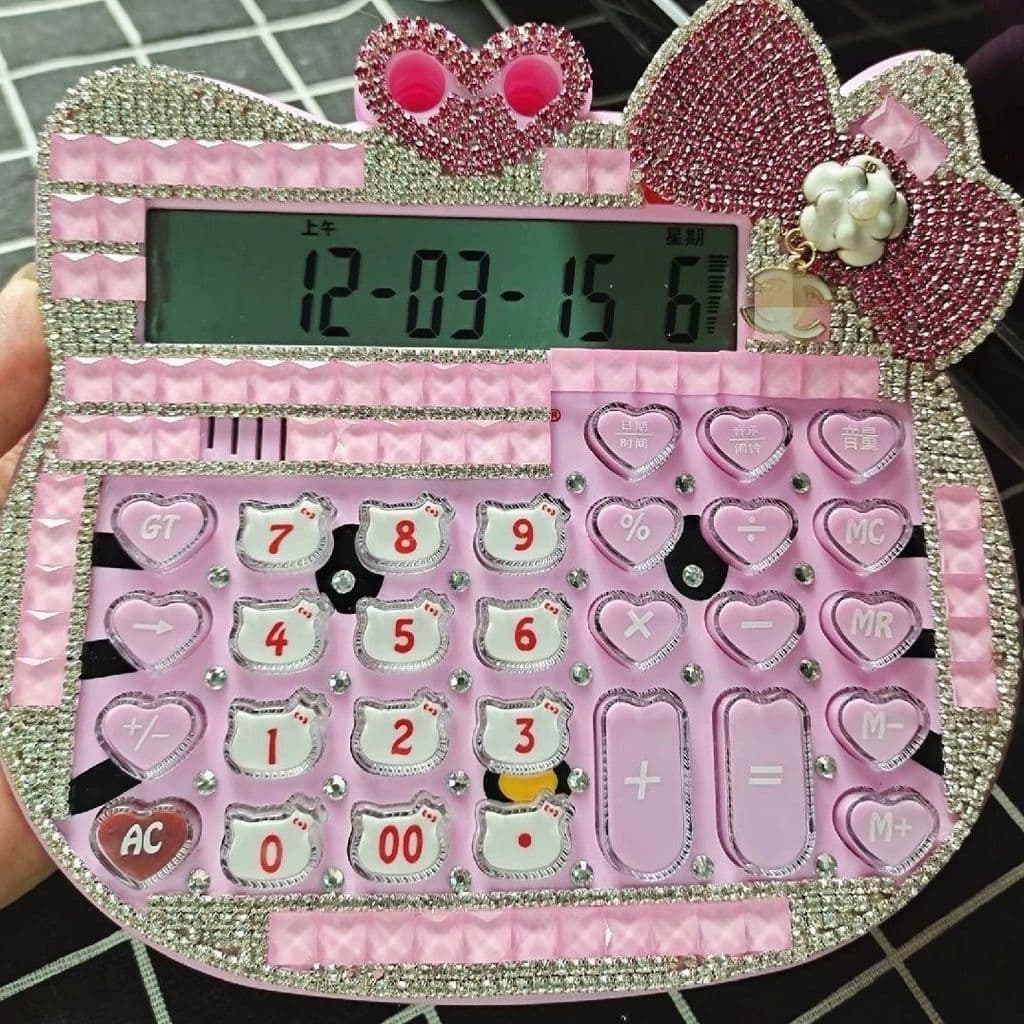 Calculadora fofa voz grande versão coreana música estudante material de escritório financeiro computador de 12 dígitos