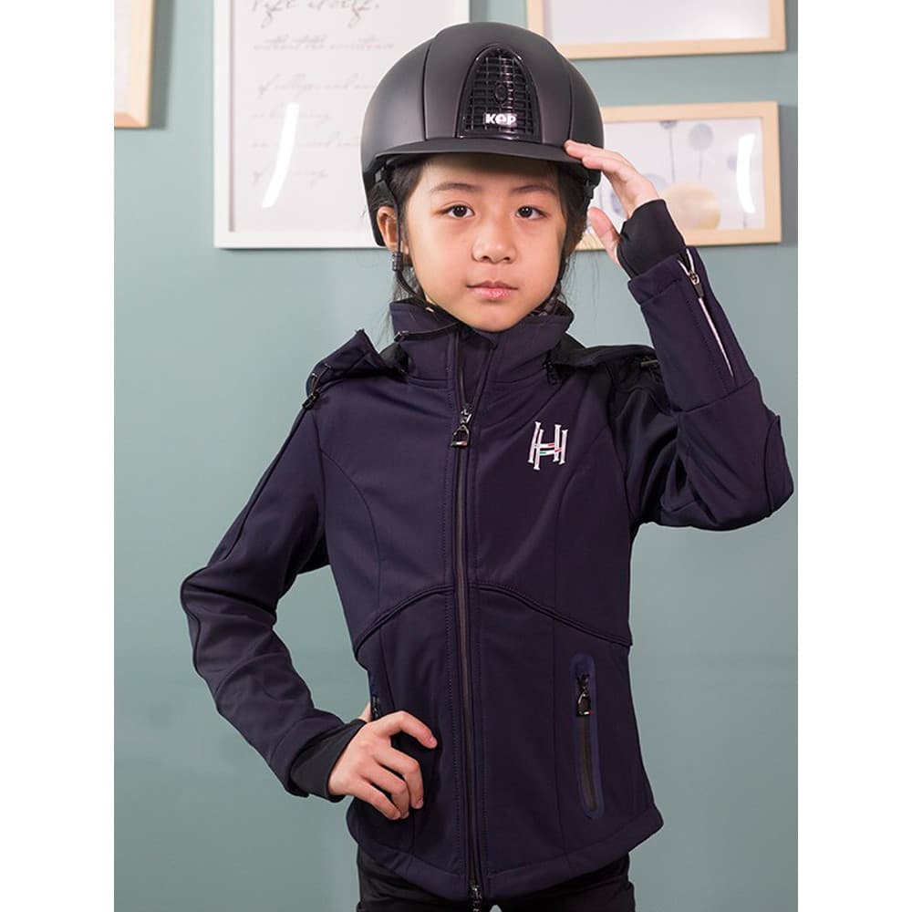 Olá cavalo marca italiana crianças equestre jaqueta à prova de vento ligeiramente velo engrossado meninos meninas crianç