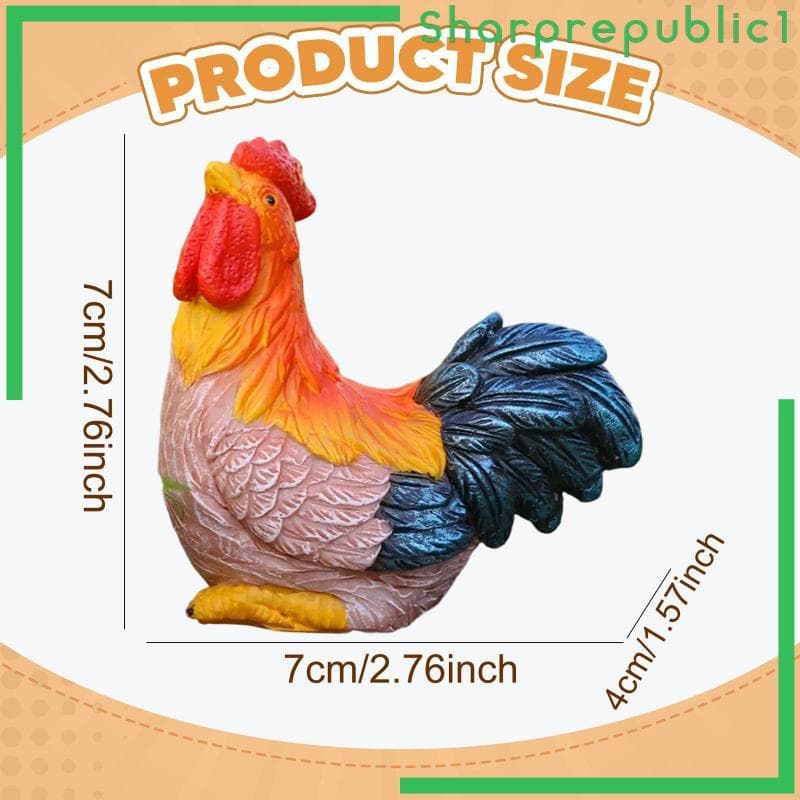 [Sharprepublic1] Estatueta De Frango Estátua De Jardim Pequena Resina Escultura De Animal Decorativa Ornamento De Gramad
