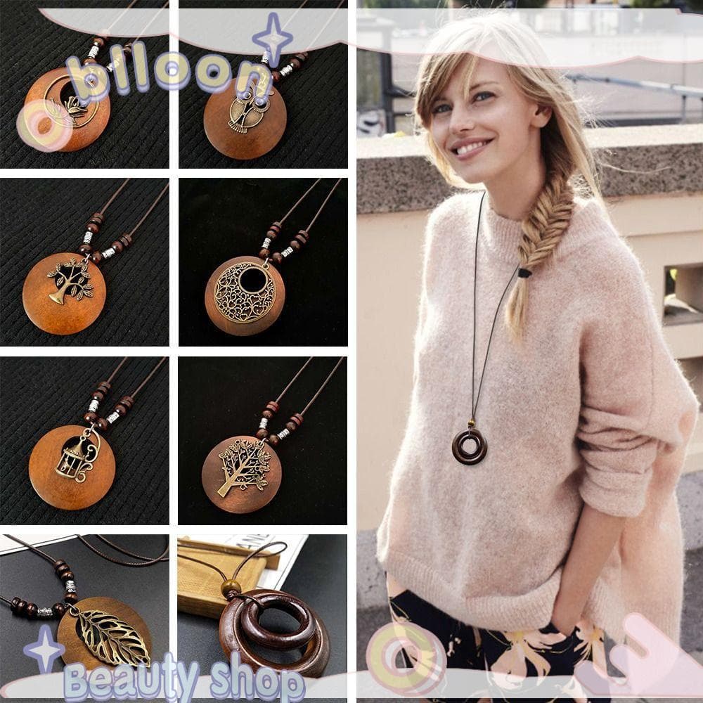 Bloon Roupas Pingente Presentes Retro Colar Decoração Acessórios De Pescoço Cordão De Couro Vintage Suéter