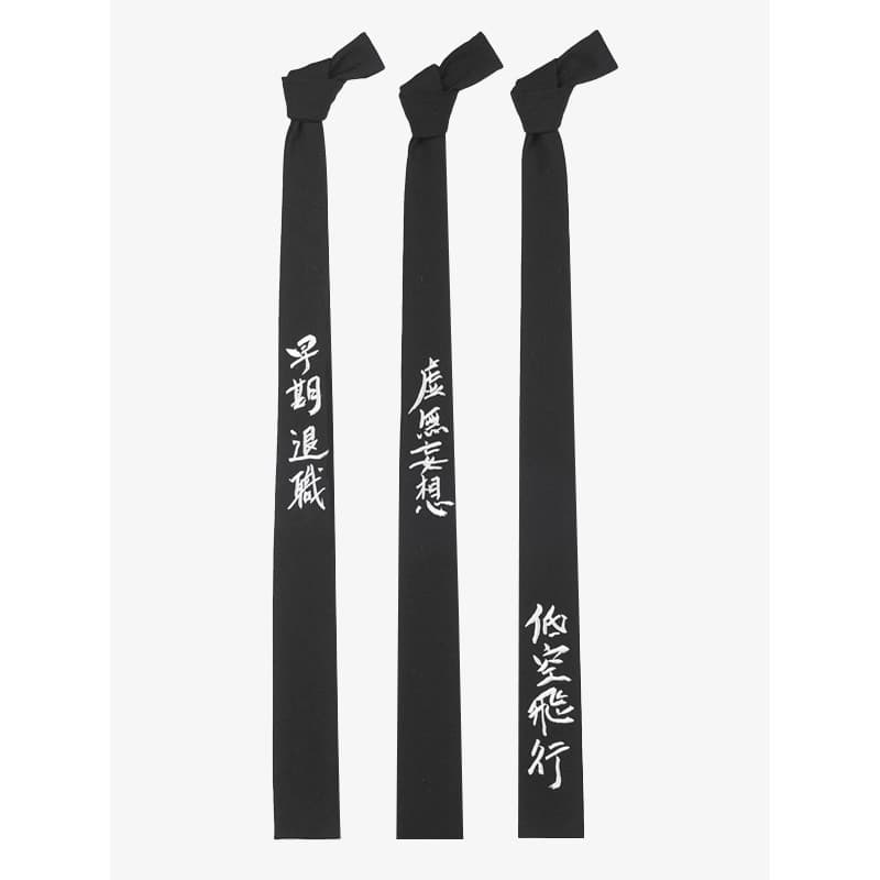 GAOSTUDIOS Gravata decorativa bordada preta masculina feminina baixa voo aéreo aposentadoria estilo japonês Yamamoto