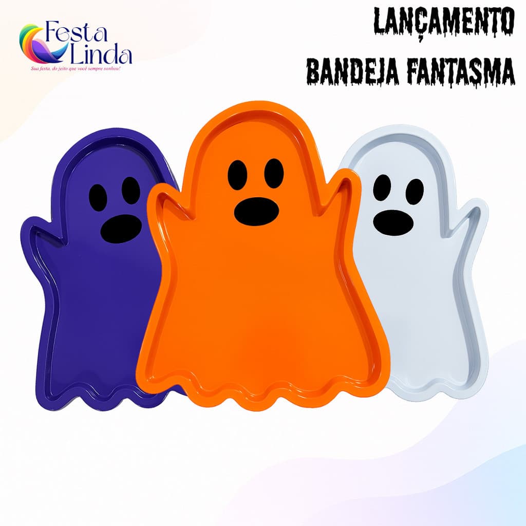 Bandeja Petisqueira Halloween Fantasma Decoração Festa