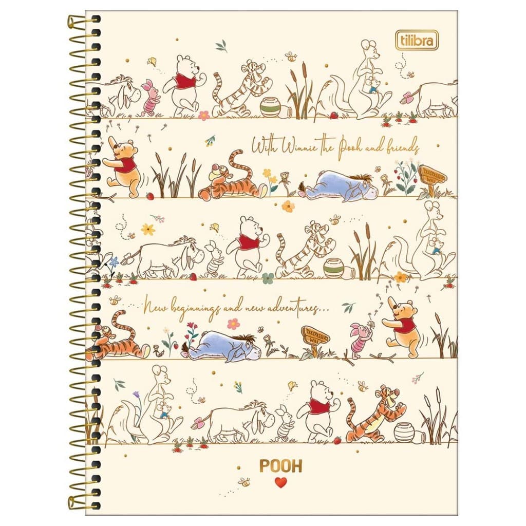 Caderno Universitário Pooh 10 Matérias 160fls - Tilibra