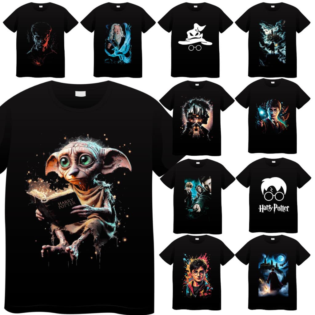Camiseta Casual Harry Potter Magia Pedra Filosofal  Camisa 100% Algodão Premium Envio Rápido