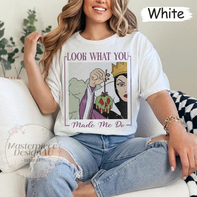 Camiseta Estampada Rainha Má E Maçã Venenosa, Camiseta Feminina De Algodão Confortável Para O Verão