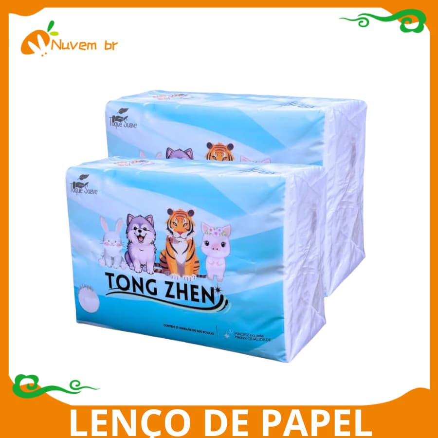 Lenços De Papel Macio Descartável-Tong Papel Higiene Cuidado Pessoal, interfolha 5 dobras branco 400 folhas NUVEM