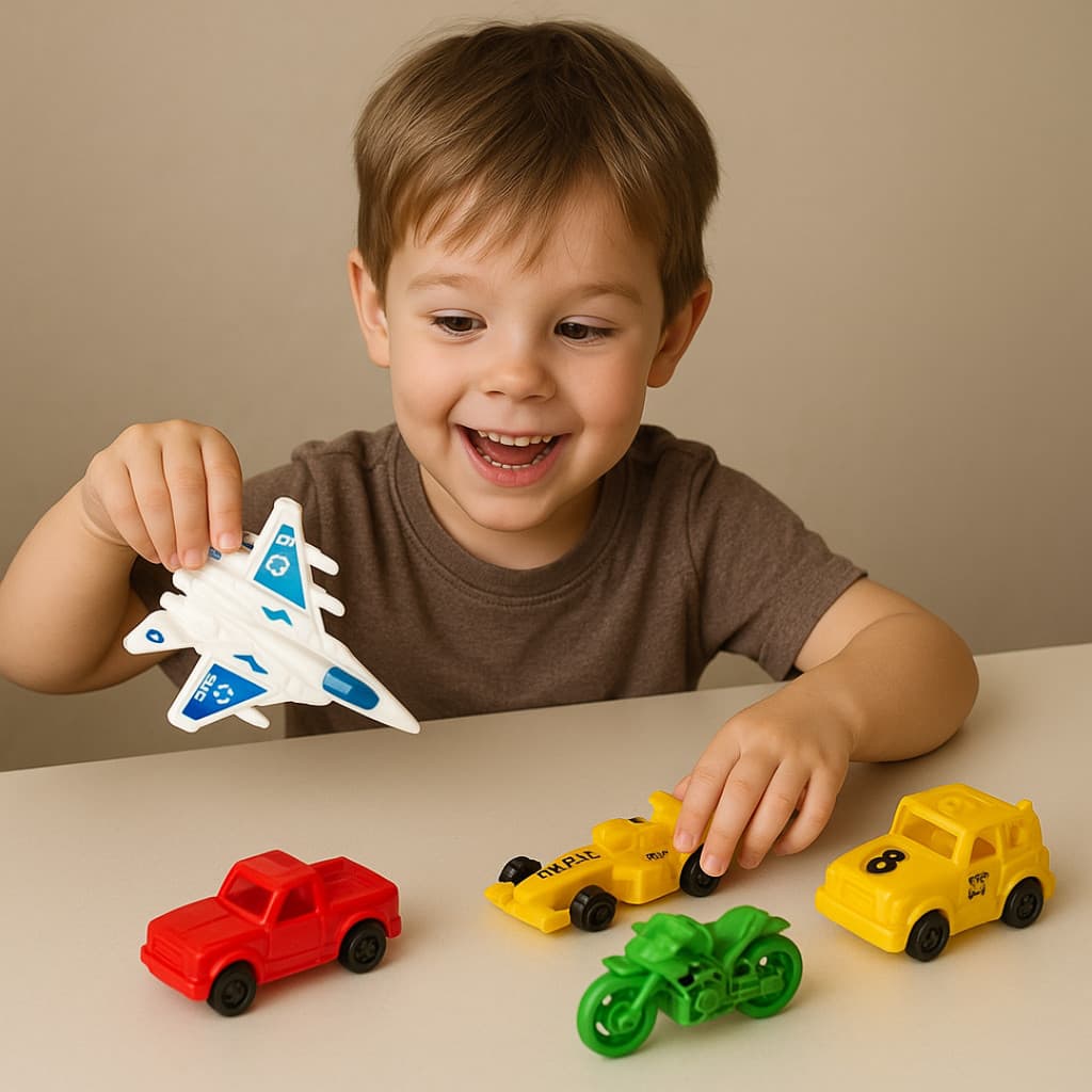 kit 4 Brinquedos avião Moto carrinhos brinquedo infantil baratinho F1