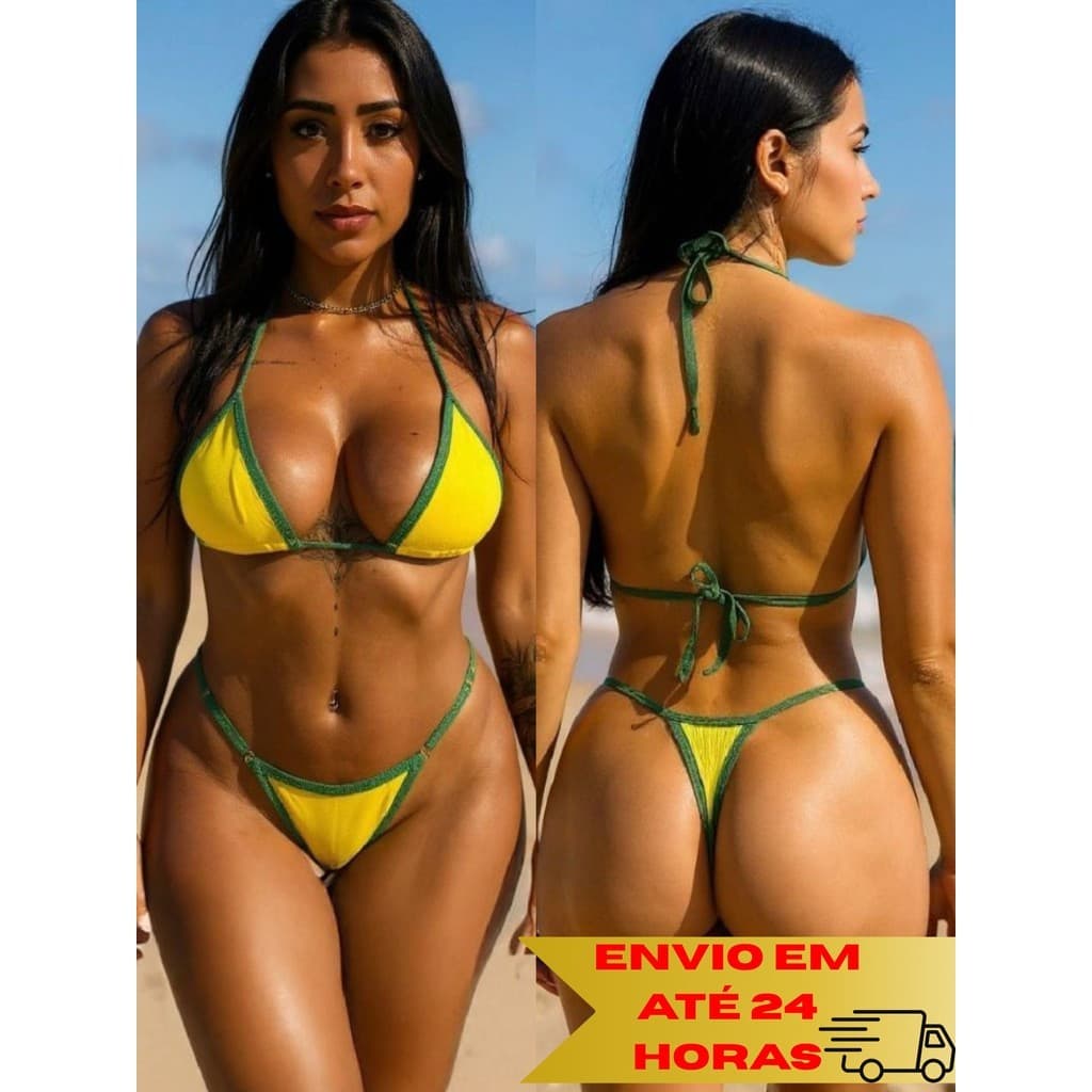 Conjunto de Biquíni Feminino Fita Verão Praia Piscina Amarração Ajustável Alcinhas Finas 36 ao 44 mais vendido