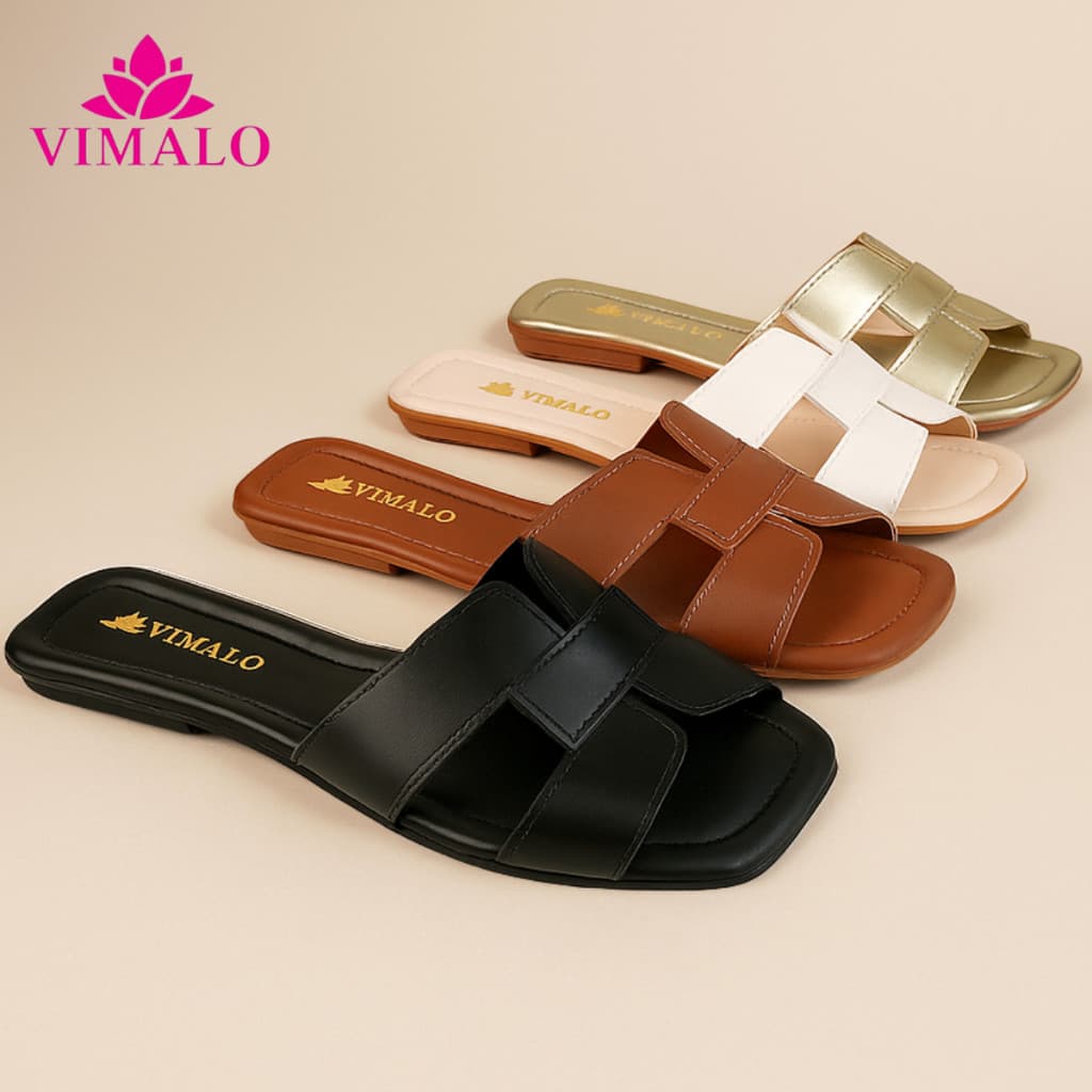 Sandália Rasteira Feminina Bico Quadrado VLRAST01 - H
