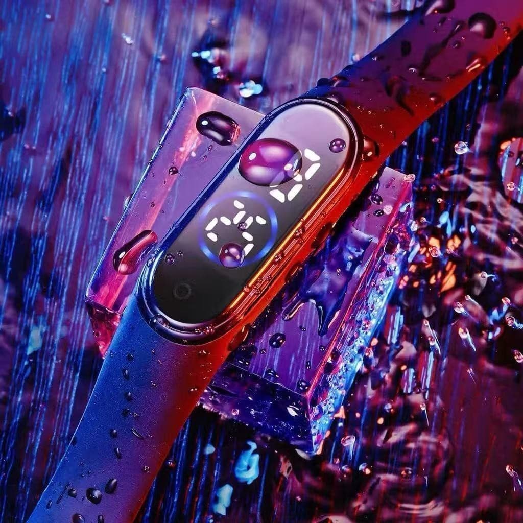 Relógio esportivo LED digital unissex à prova d'água