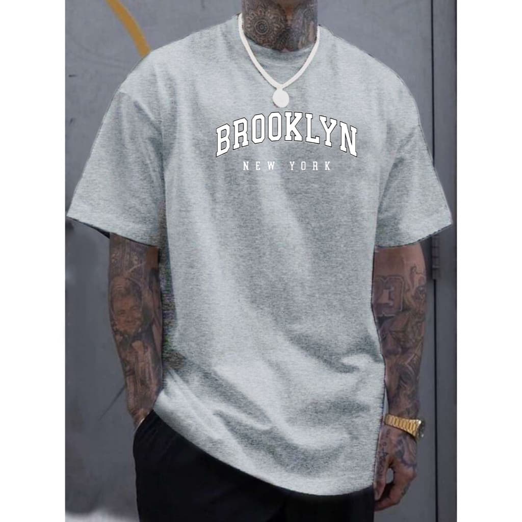Camiseta Masculina BROOKLYN bco 100% Algodão malha 30.1 Algodão Premium