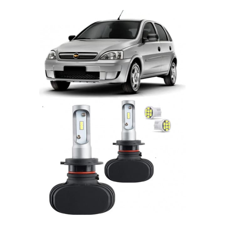 Par Lampada Ultraled Farol De Milha Corsa 2003 A 2012 6000k H3 Branco Branco