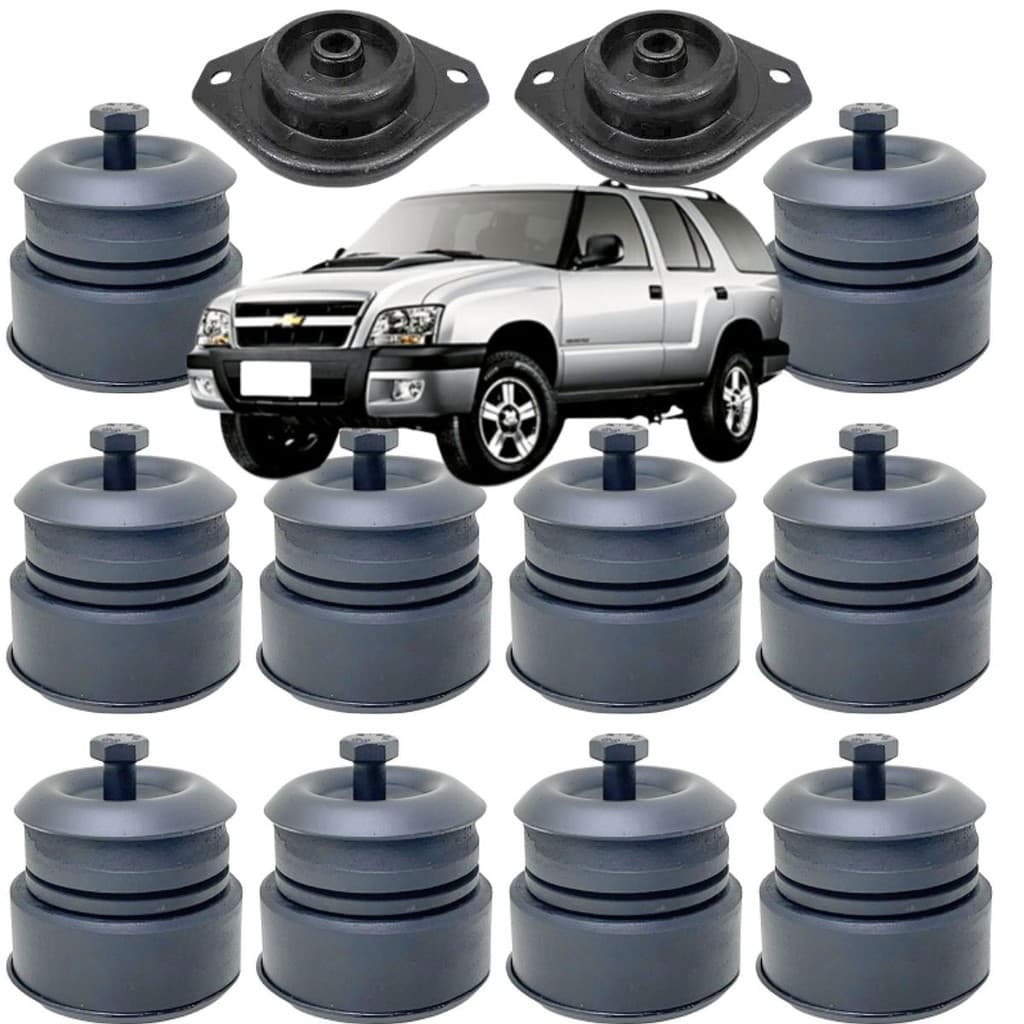 KIT CALÇO COXIM CABINE + QUADRO RADIADOR BLAZER G1 1995 A 2011 (COM FERRAGENS)