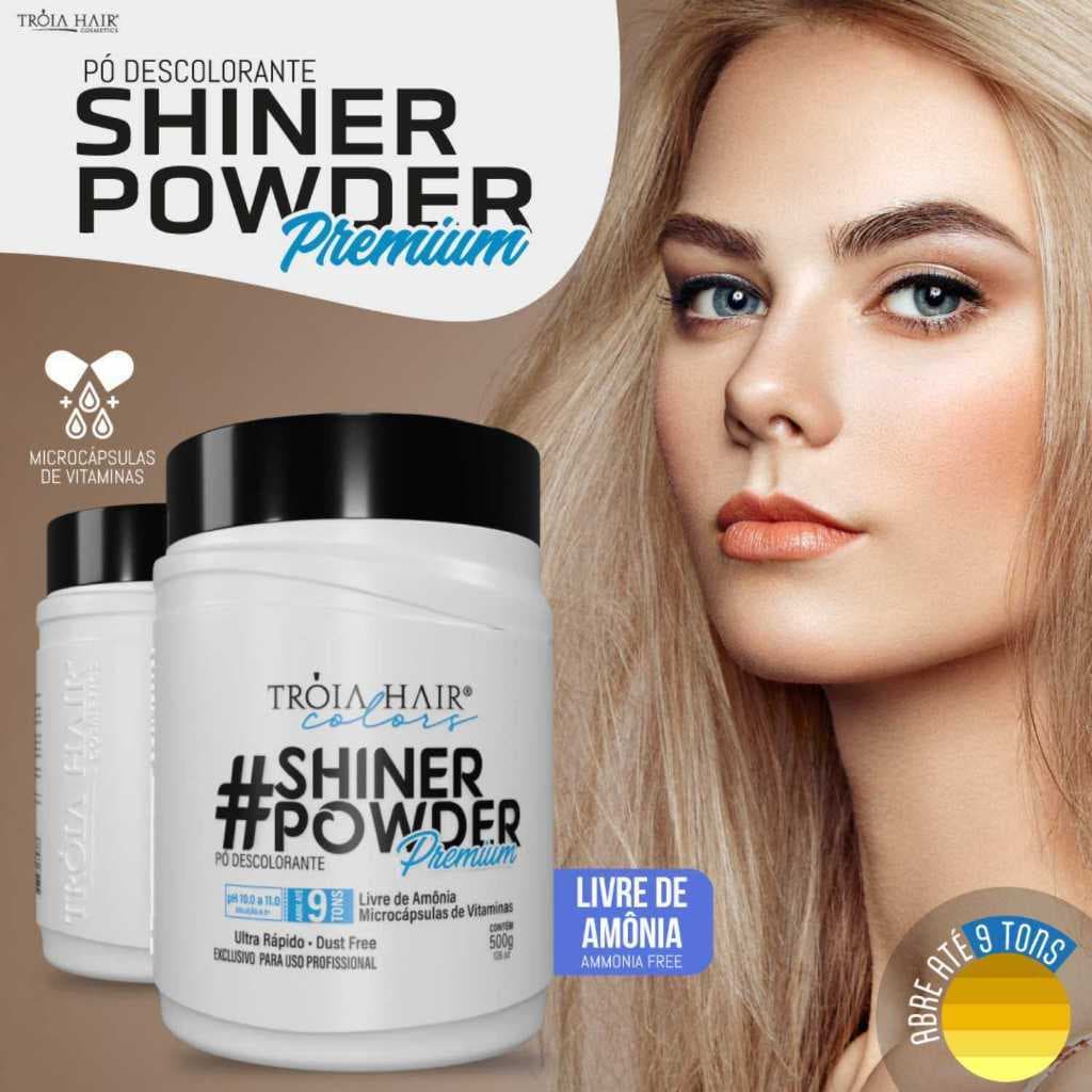 Pó Descolorante Profissional Shiner Powder White Premium 500g - Troia Hair