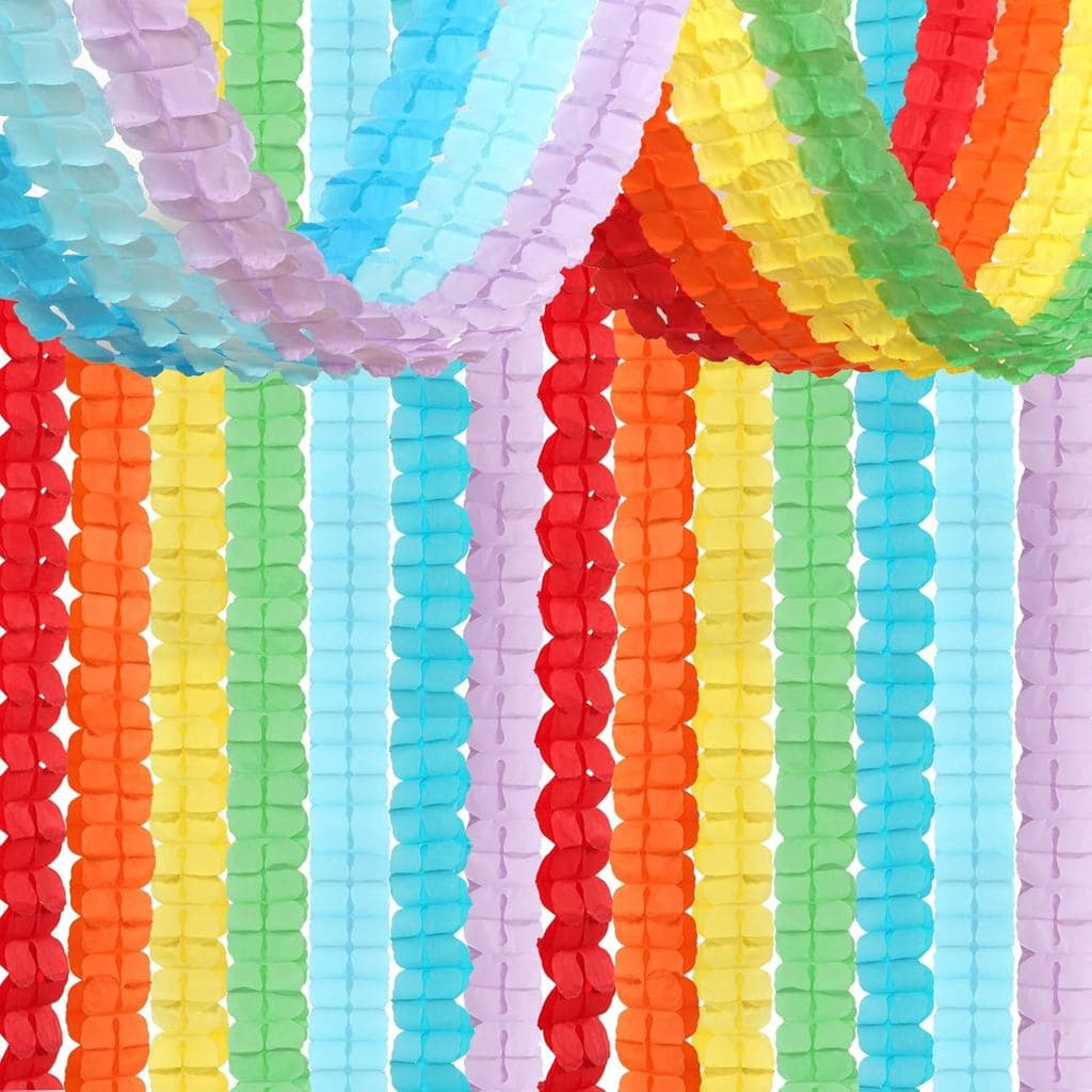 Guirlanda de Fitas Arco-Íris Vermelho-Laranja-Verde-Azul-Roxo - 12 Peças de Decorações Coloridas para Festas Temáticas,