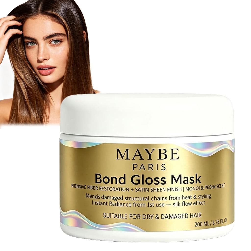 MaybeParis Bond-Shine Mask, uma máscara capilar de reparação profunda, proporciona hidratação intensa para cabelos secos