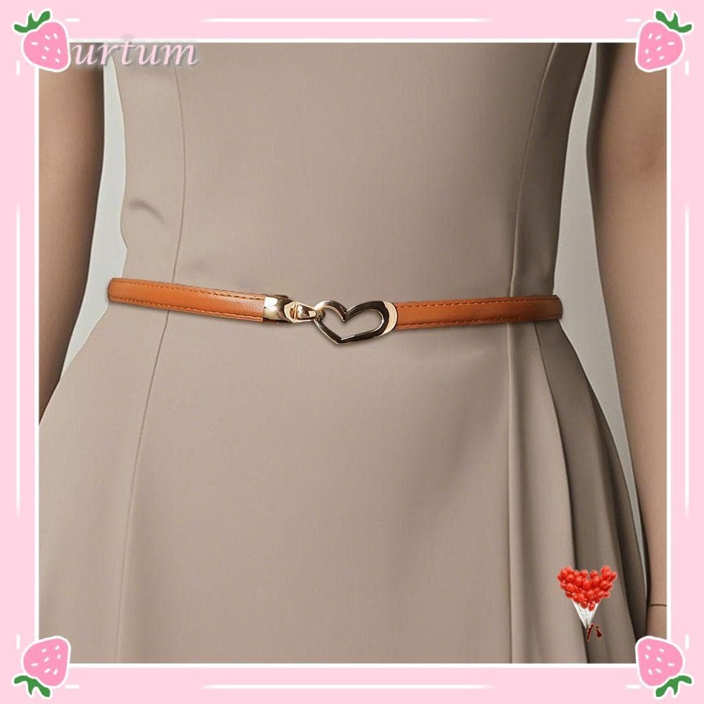 Cintos Finos URTUM , Cintura Ajustável Casual , Cinto Elegante Com Fivela De Amor Para Mulheres E Meninas