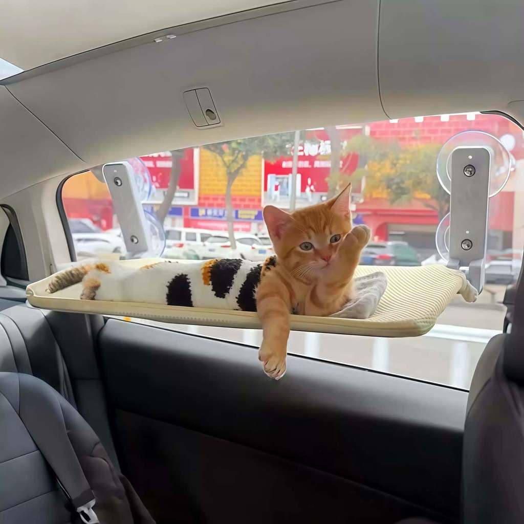 Ninho de carro para animais de estimação, ventosa para janela de carro, rede dedicada, dobrável, portátil, almofada de d
