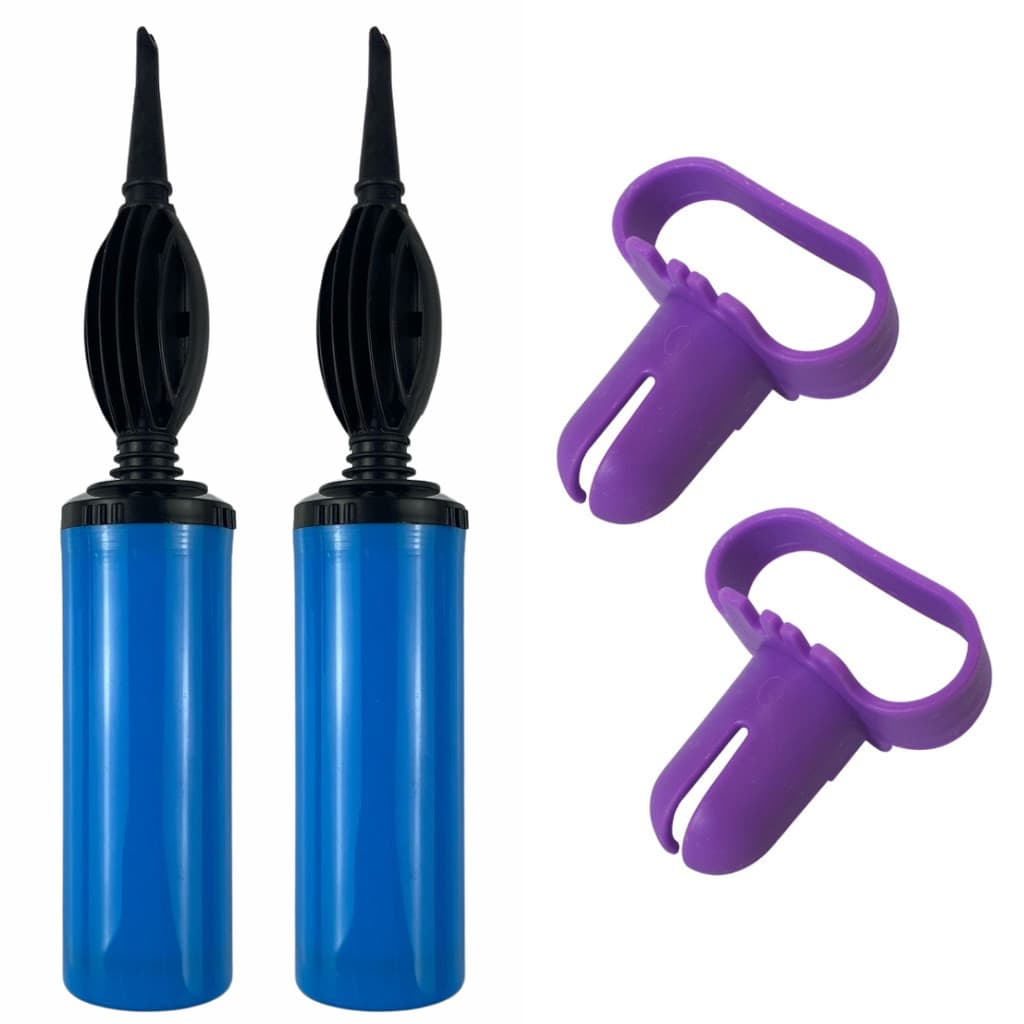 Kit Decoração Balões 2 Bomba Manual + 2 Amarrador De Bexigas
