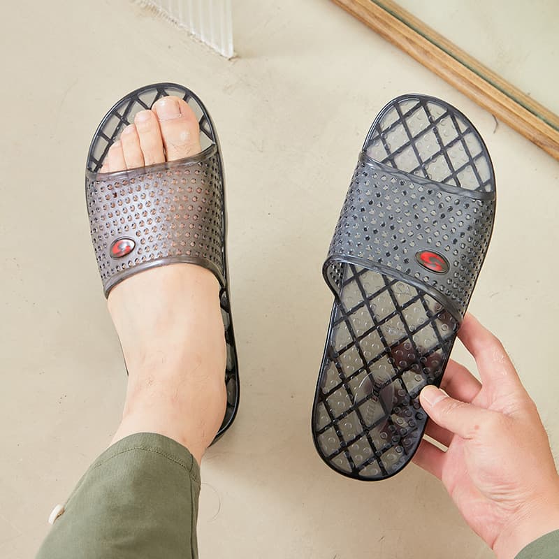 Chinelos de cristal masculino plástico casa resistente ao desgaste interior casa banheiro banho antiderrapante casal chi