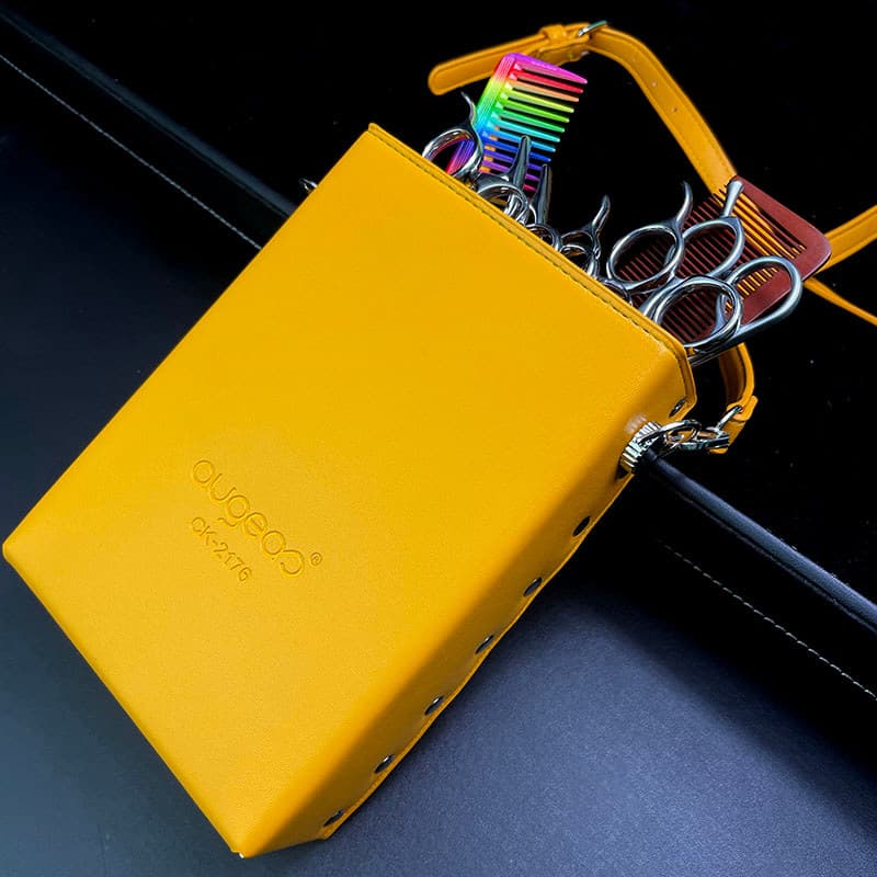 Tesoura estilo japonês para cabeleireiros de couro, tesoura de corte de cabelo dedicada, kit de ferramentas, grande capa