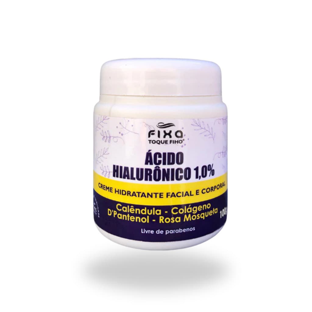 Creme Ácido Hialurônico Anti Rugas Colágeno E Rosa Mosqueta120g Hidratante Facial e Corporall Reduz Linhas De Expressão