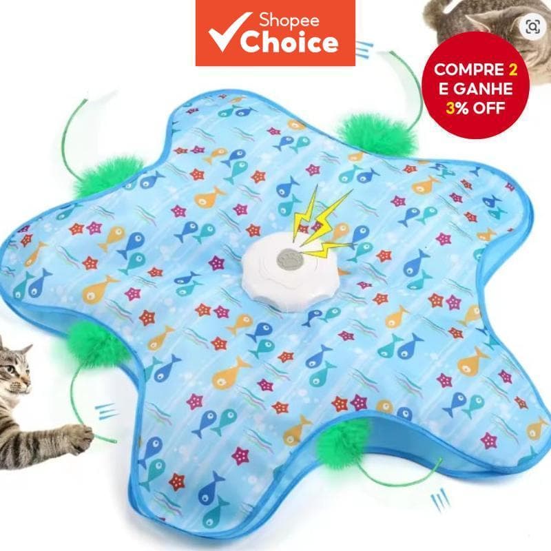 Brinquedo Giratório Elétrico Para Gatos – Varinha De Penas Interativa Autoestimuladora Com 3 Velocidades , Recarregável