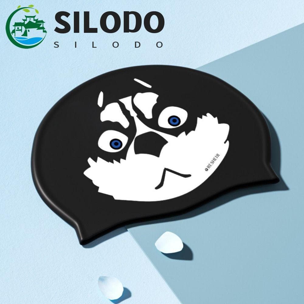 Chapéu De Natação SILODO , Touca Criativa E Engraçada De Silicone Banho À Prova D'água Para Cães Protegendo O Cabelo