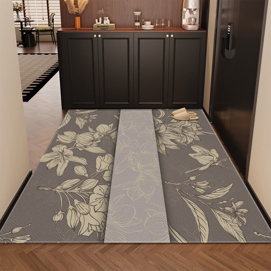 Tapete de entrada novo estilo porta de entrada pé esteira cinza mansão High-End antiderrapante resistente à sujeira
