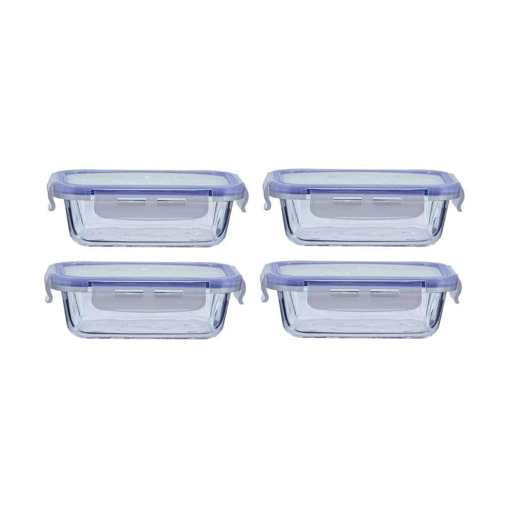 4 Potes Marmitas Refratário Herméticos Reutilizável 330ml Antivazamento Papinha Freezer Micro-ondas Mantimentos Vidro